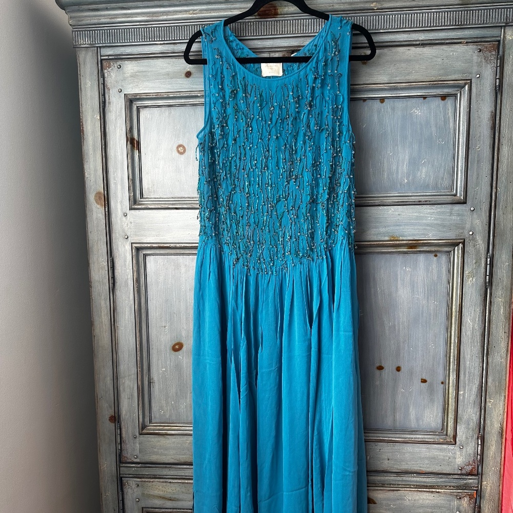 Doen Heirloom Danyala Dress in Blue Gratto Size L NWT - Picture 5 of 16